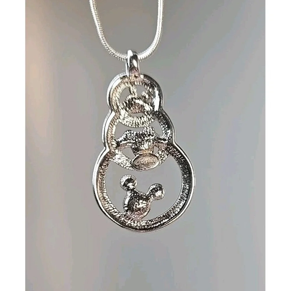 Disney Parks x Arribas Brothers 3 Circle Mickey Mouse Icons Silver Tone Necklace